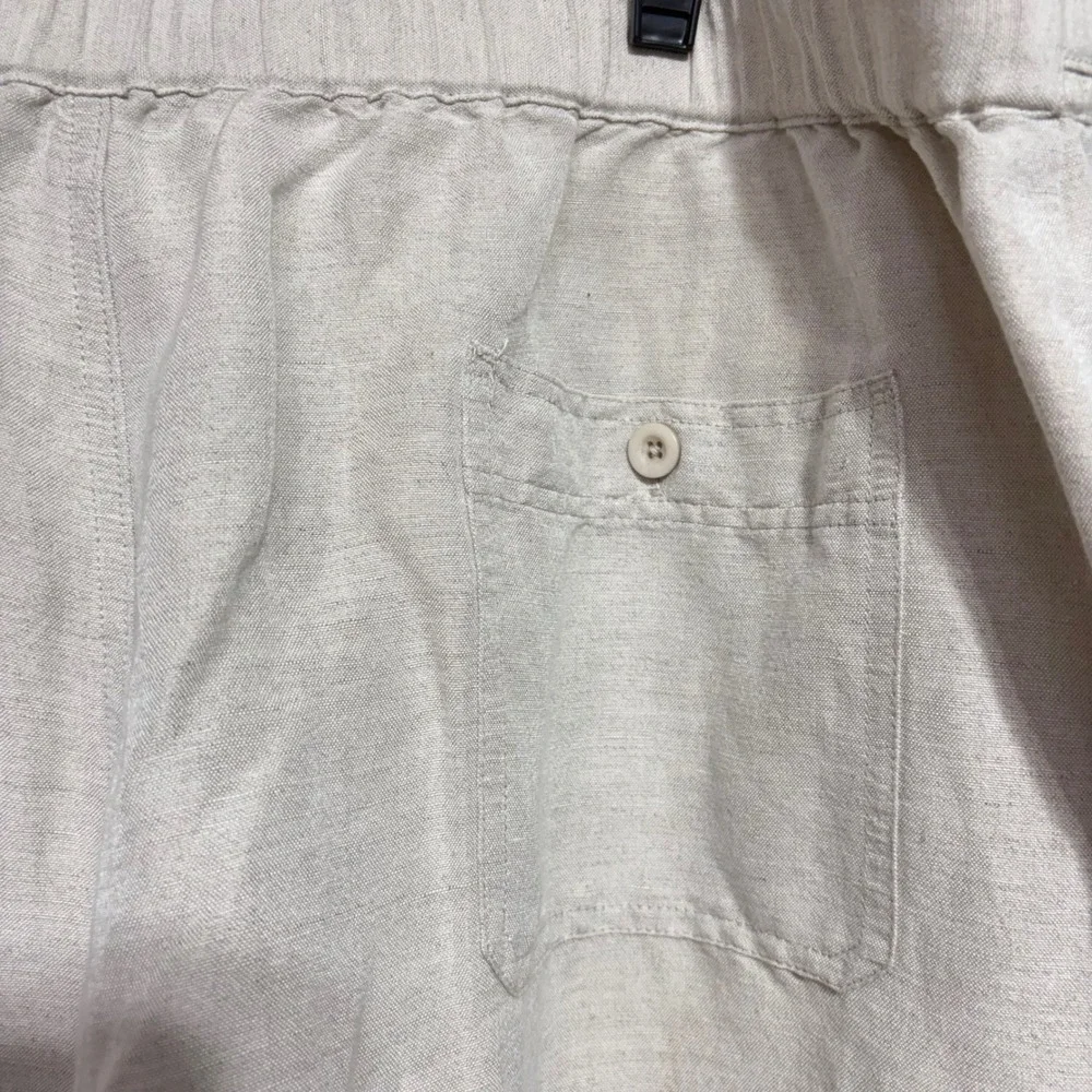Cubavera Mens XXL Linen Blend Relaxed Drawstring Pants Beige Tropical Beach TTG
